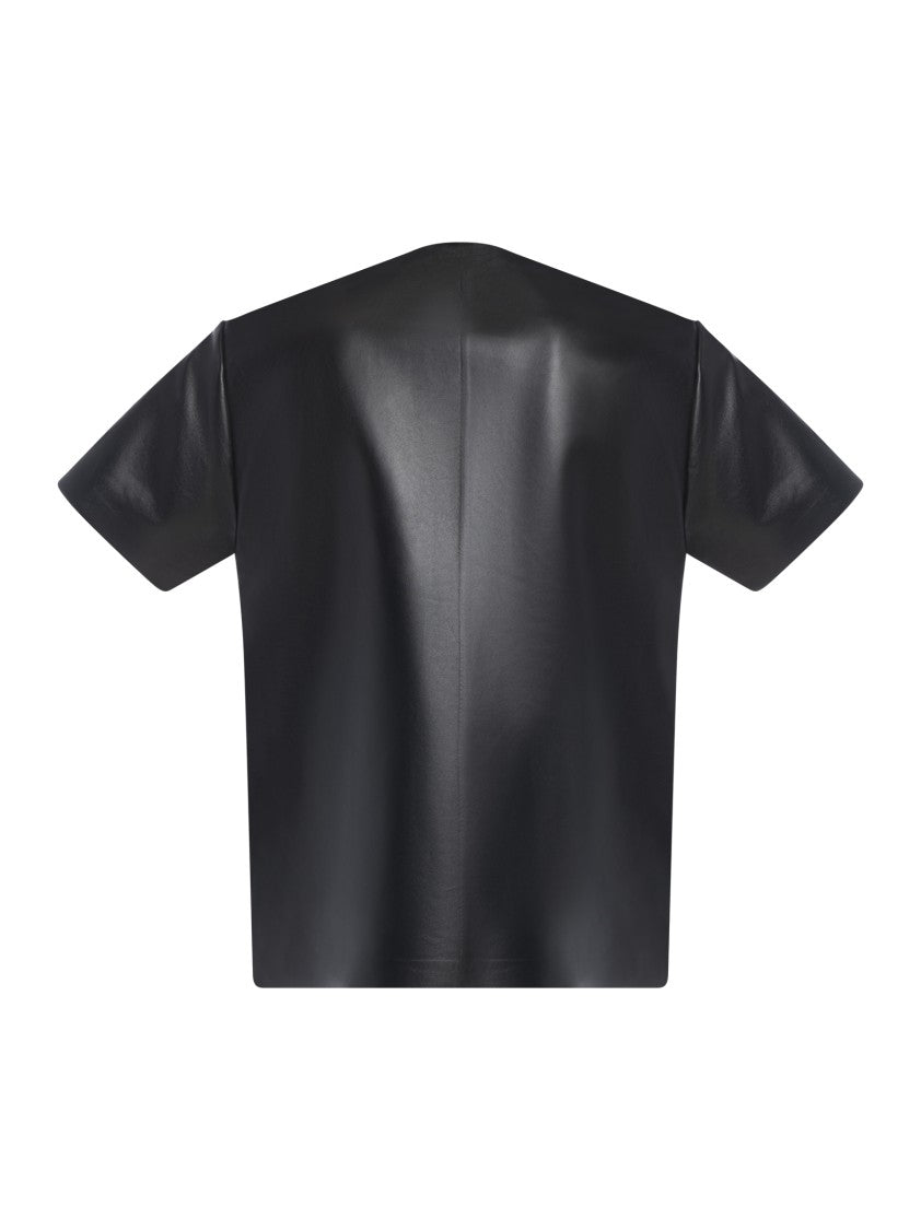Tom Ford Short-Sleeved Crewneck T-Shirt In Plongé Nappa Leather