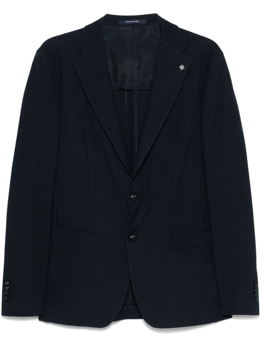 Tagliatore Midnight Blue Tailored Jacket With Classic Design And English Vents
