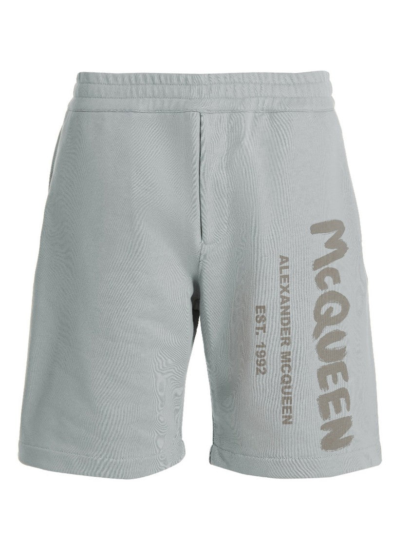Mcqueen Logo Print Bermuda Shorts