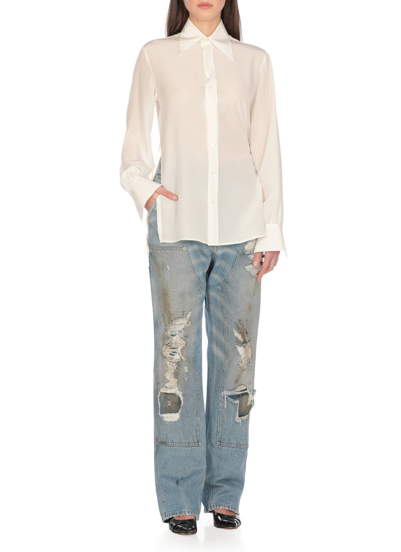 Mm6 By Maison Margiela Light Blue Cotton Jeans