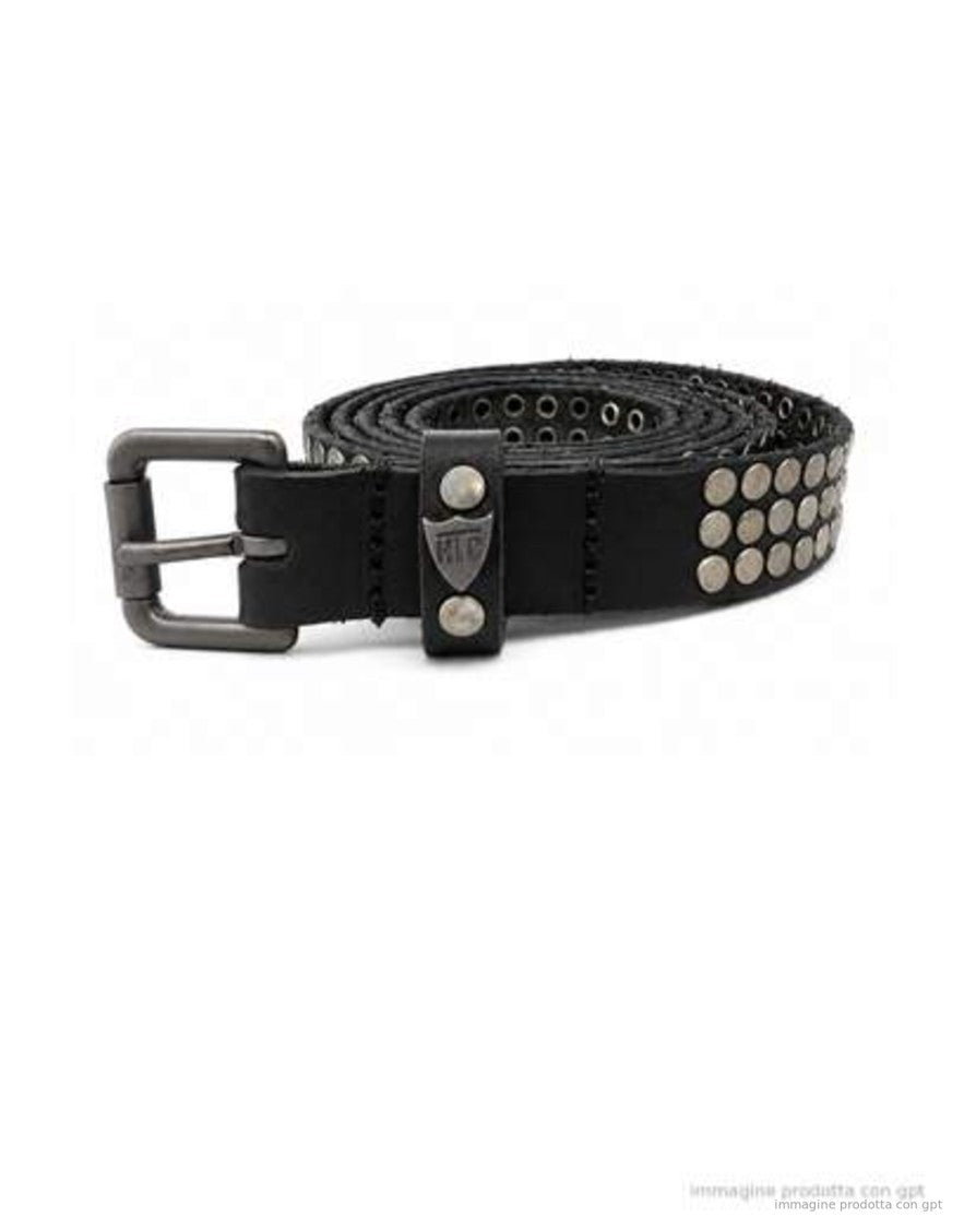 Htc Los Angeles Black 3000 Studs Matte Leather Belt