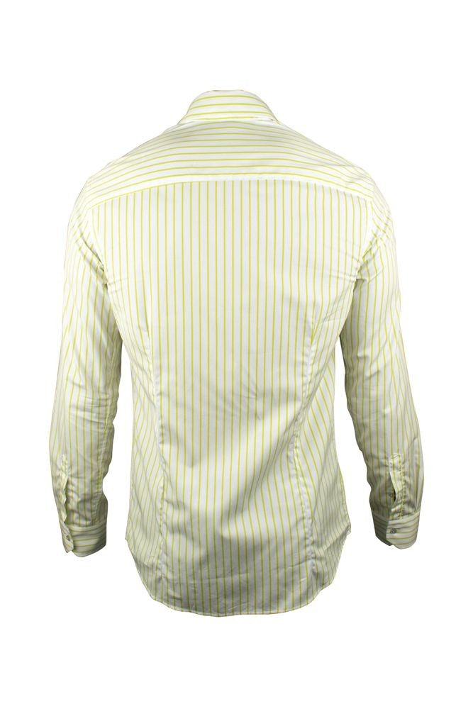 Moorer Slim Fit Striped White Shirt