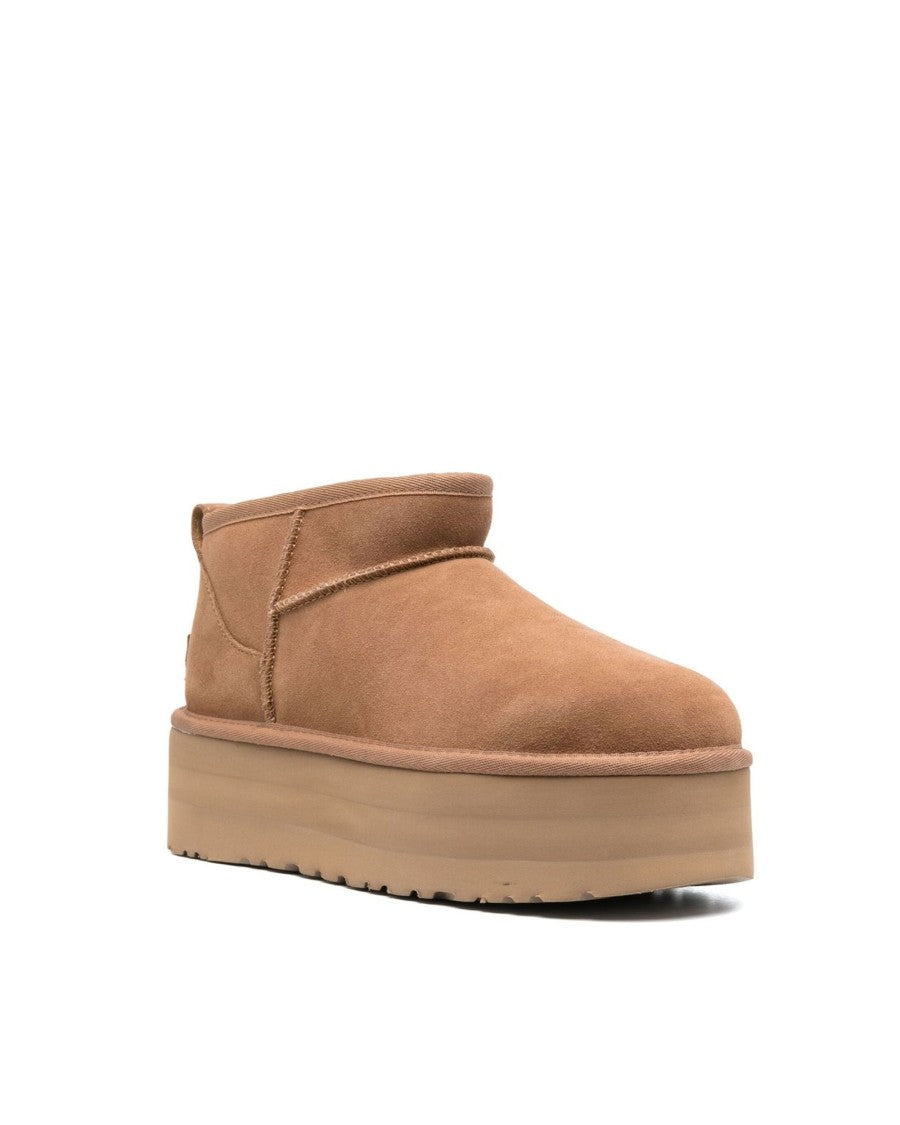 Ugg Women's Classic Ultra Mini Platform Ankle Boot In Chestnut