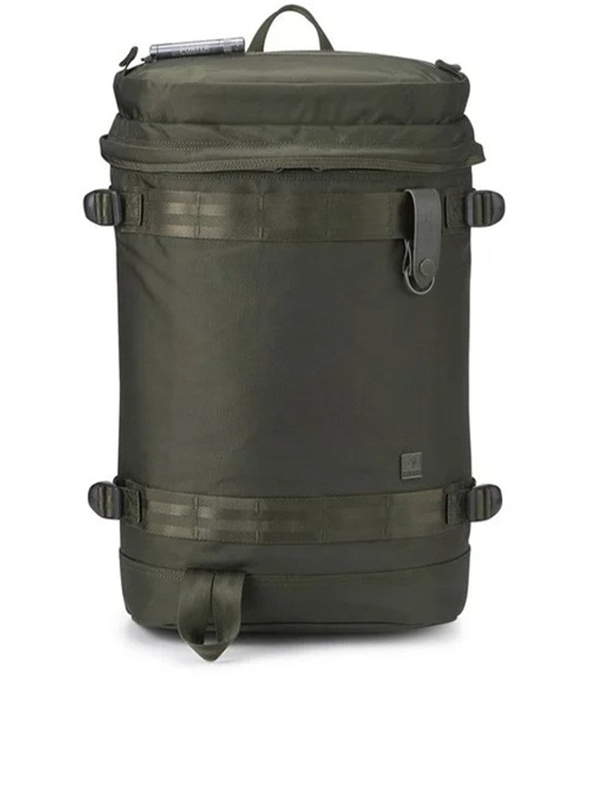 Porter International Olive Green Boxy Structured Nylon Backpack