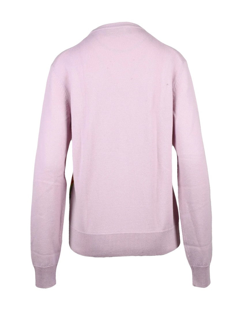 Dolce & Gabbana Crew Neck Wool Cashmere Sweater With Whimsical Knit Design