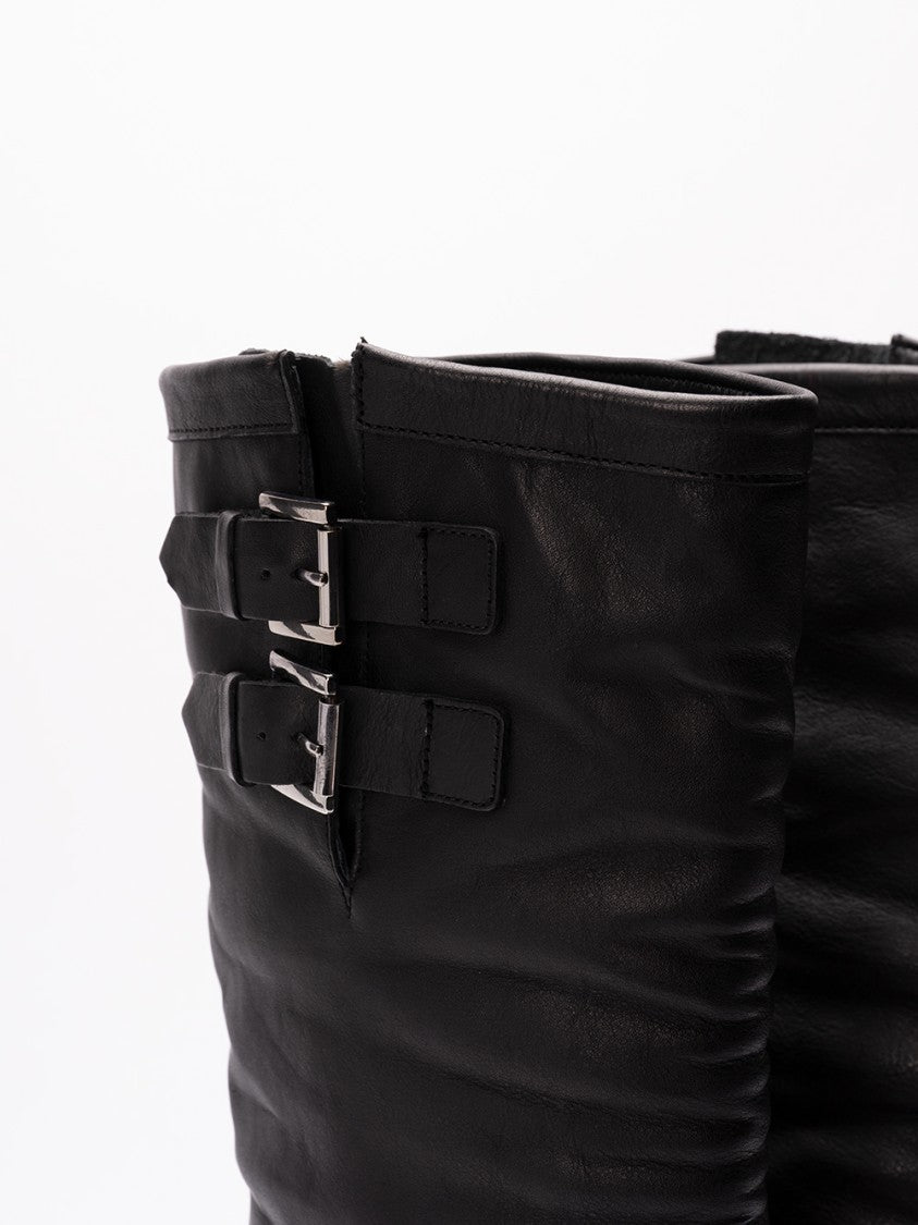 Twin-Set Knee-High Black Leather Boots