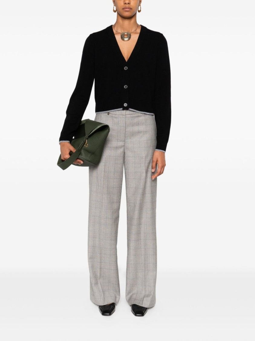 Pinko Cropped Cardigan Sweater With Deep V-Neckline