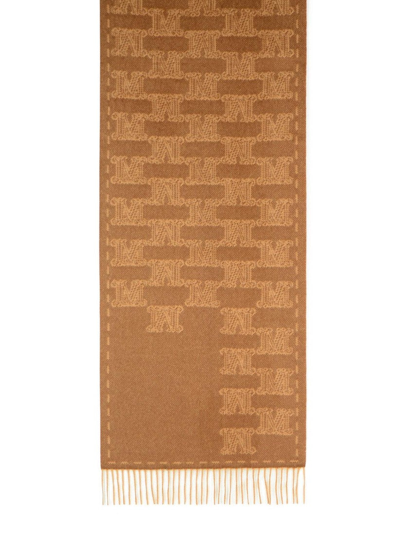 Max Mara 'Wsteddyc' Camel Jacquard Cachemire Stole