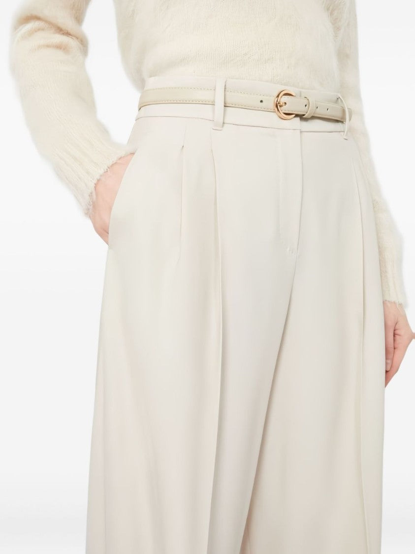 Max Mara Tailored Wide-Leg Trousers With Pleated Front