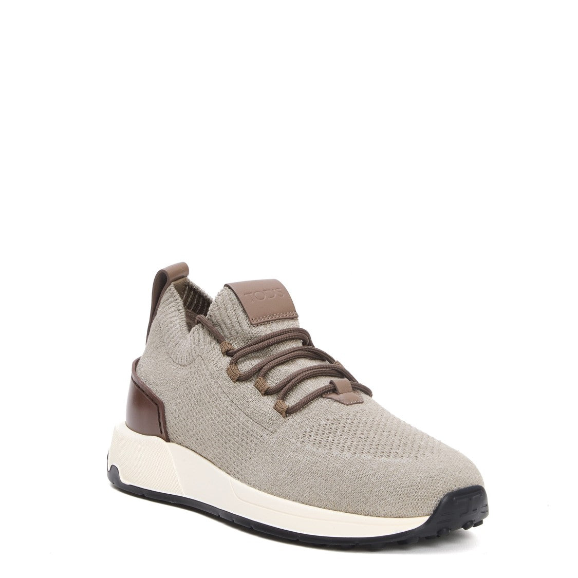 Tod's Running Fabric Gray Spoiler Leather Sneaker