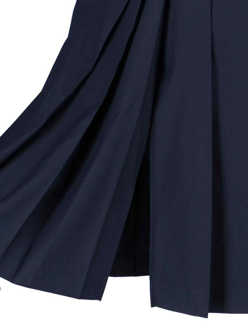 Dunst Pleated Midi Skirt With High Waist And Side Slit Detail