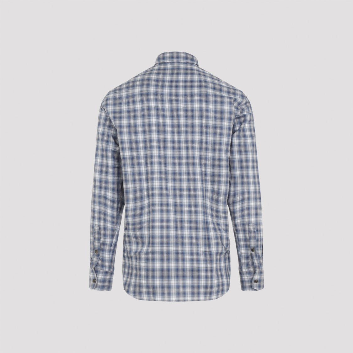 Brioni Cotton Check Shirt With Dual Chest Pockets And Fit