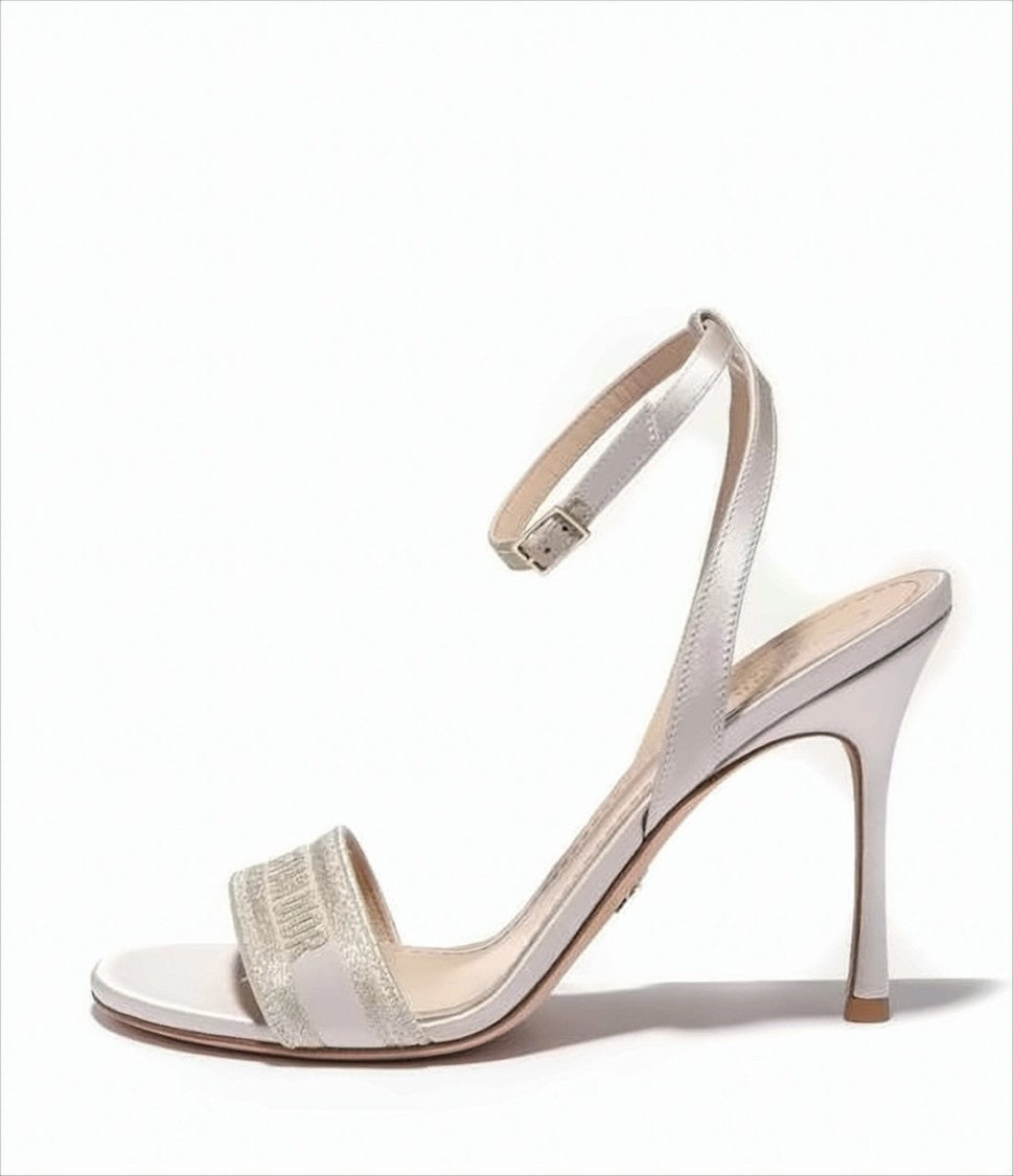 Christian Dior High-Heeled Sandals With Ankle Strap And Embroidered Detail