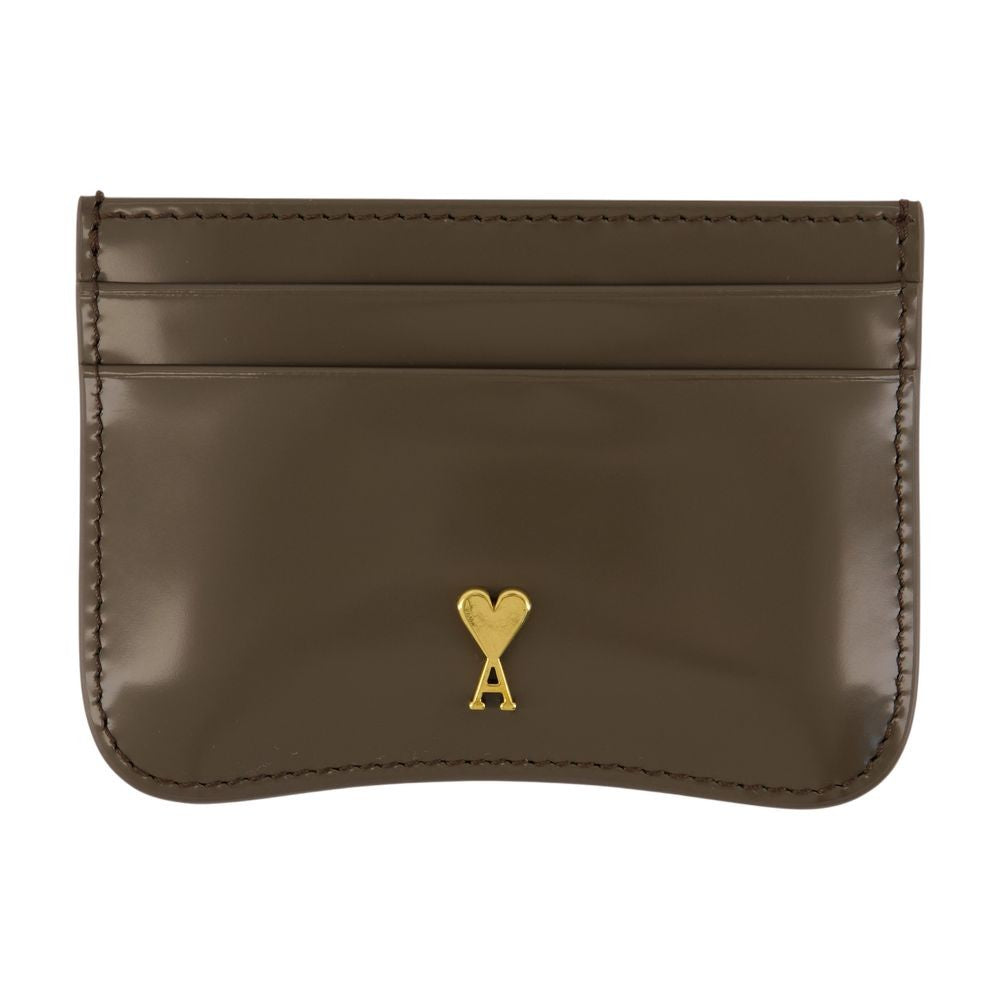 Ami Paris Paris Cardholder - Leather - Khaki