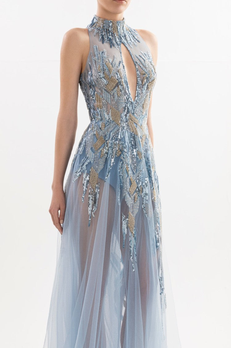 Saiid Kobeisy Long Embroidered Dress