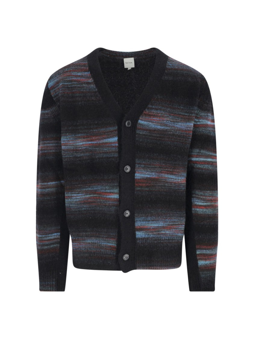 Paul Smith Multicoloured Striped Cardigan With V-Neckline And Button-Down Front
