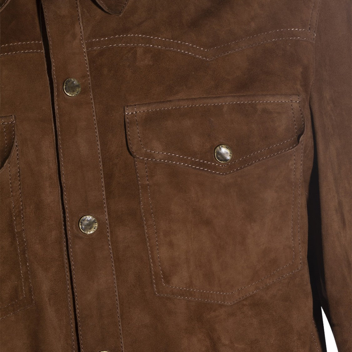 Salvatore Santoro Brown Suede Jacket With Classic Collar