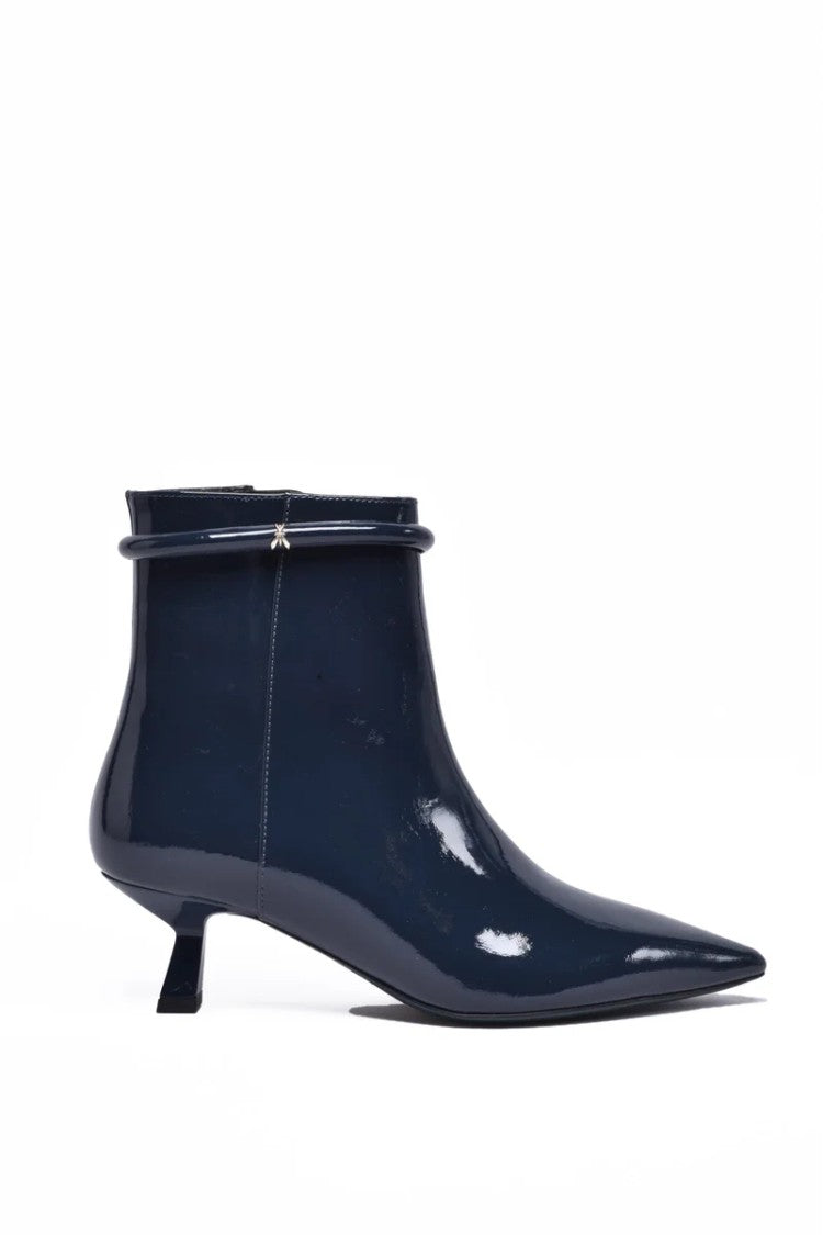 Patrizia Pepe Patent Leather Ankle Boot - Blue