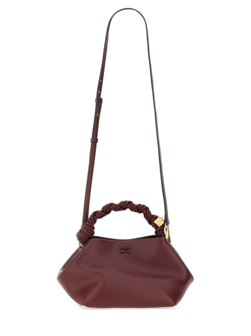 Ganni Small Geometric Shoulder Bag With Twisted Handle