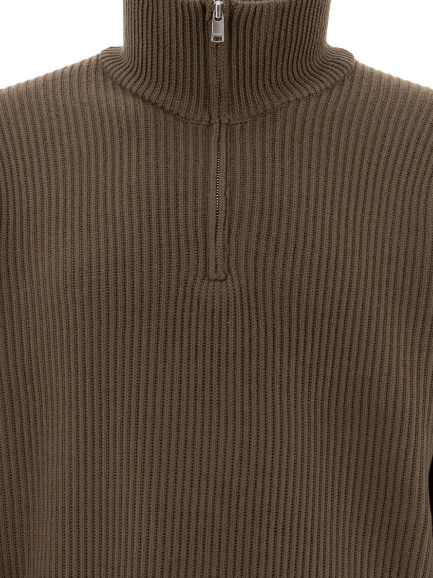 Nonnative Ribbed Wool Knitwear With Half-Zip Collar