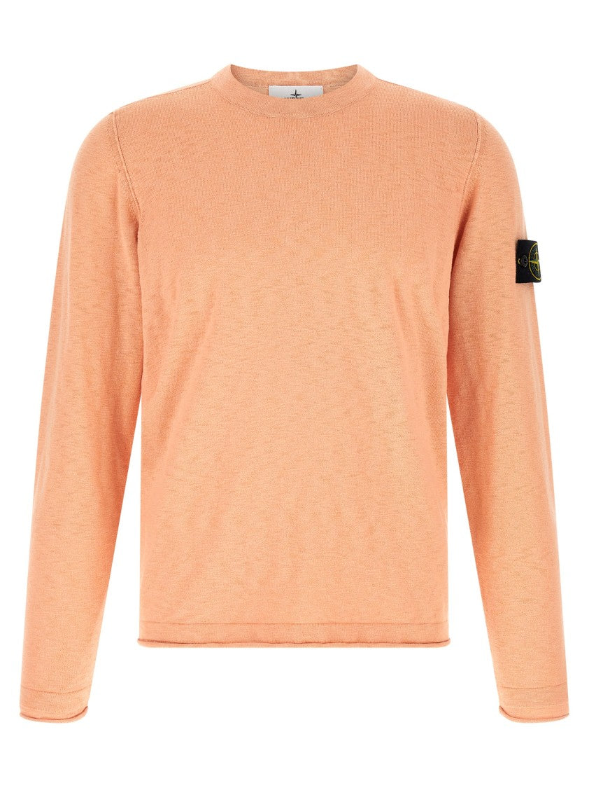 Stone Island Fine Knit Sweater With Logo Badge Detail