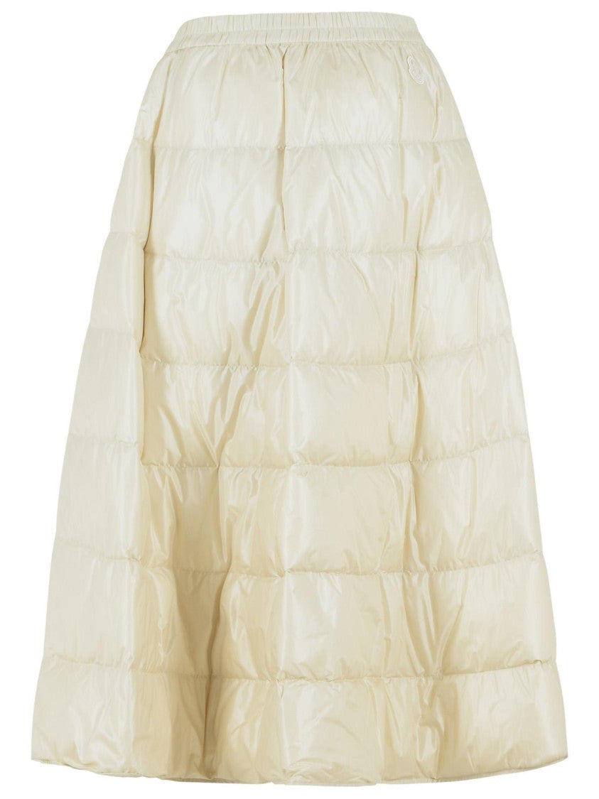 Moncler Padded Ivory Polyamide Midi Skirt