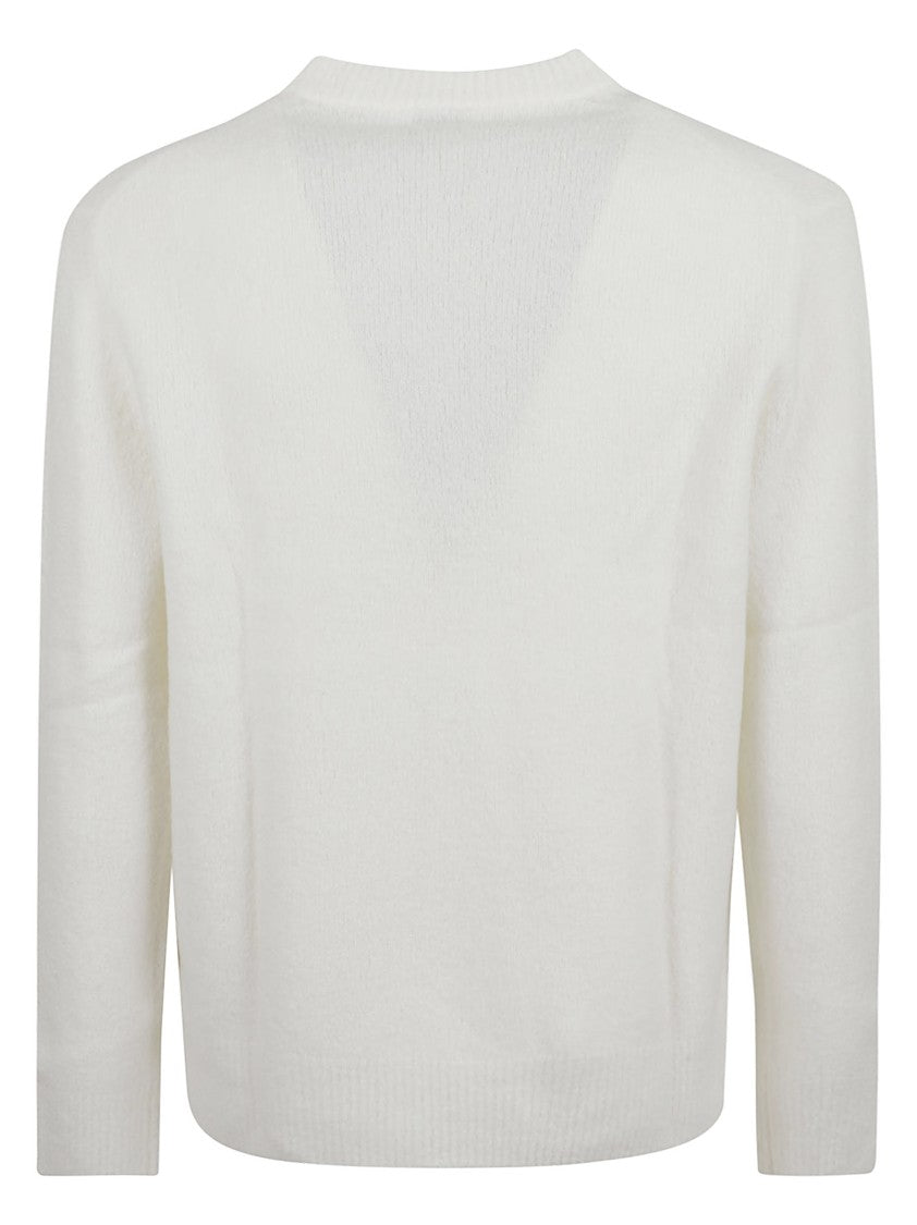 Ballantyne Boucle Texture White Knit Sweater
