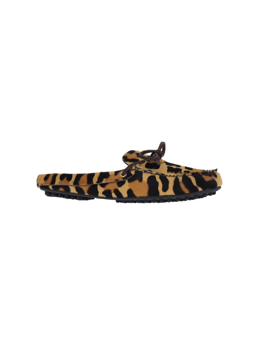 Car Shoe Animal Print Sabot – Brown