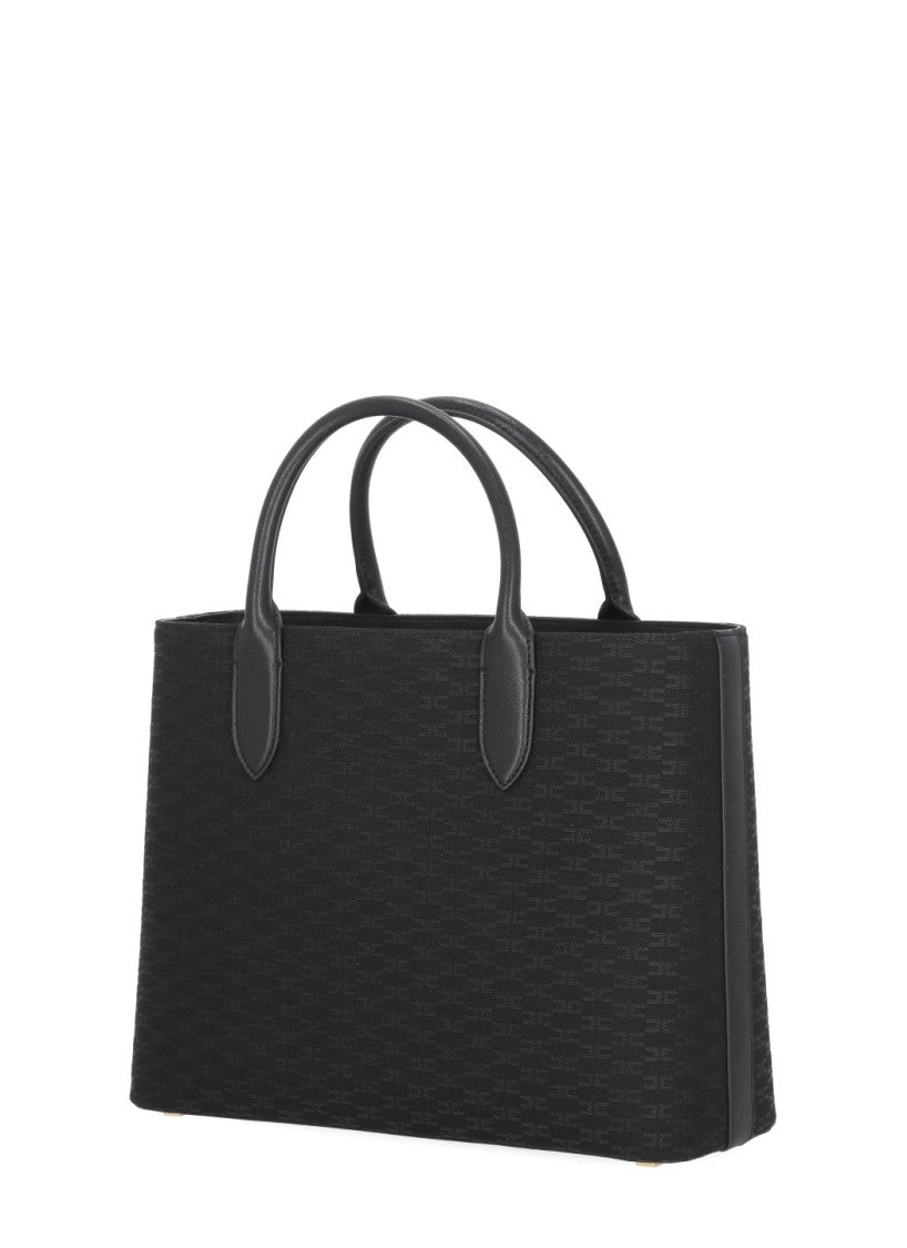 Elisabetta Franchi Structured Monogram Bag With Dual Handles