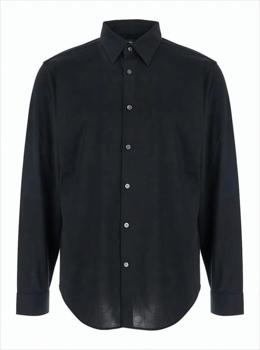 Theory Classic Black Long-Sleeve Button-Down Shirt
