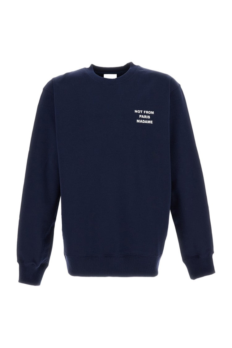 Drôle De Monsieur Statement Crewneck Sweatshirt With Embroidered Details