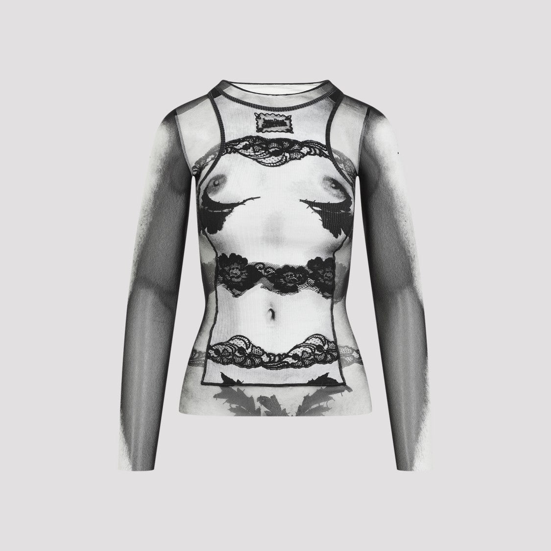 Jean Paul Gaultier Fitted Top With Graphic Lace Design