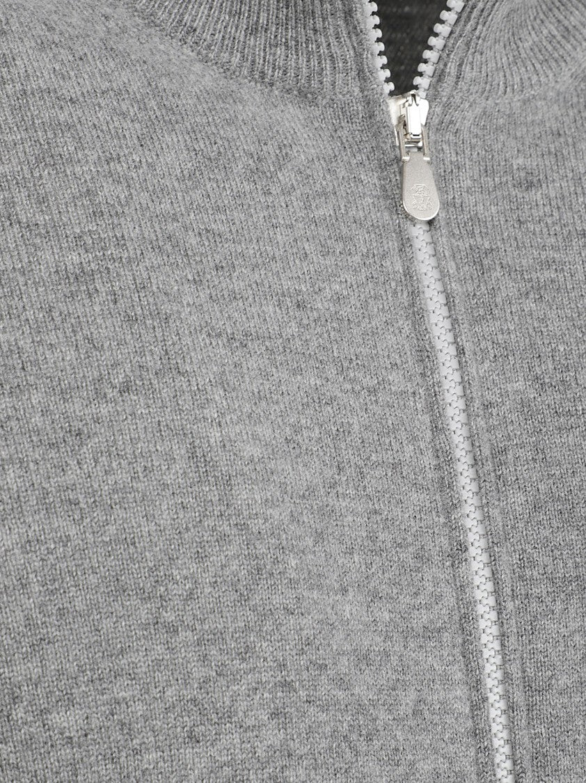 Brunello Cucinelli Finely Knit Cashmere Zip-Through Sweater