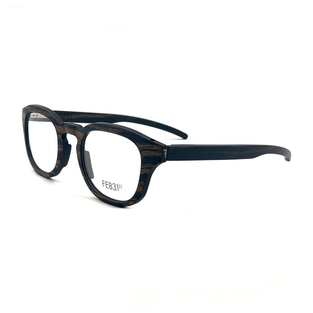 Feb31st Feb 31St Giano Marrone Squared Frame Wooden Eyeglasses