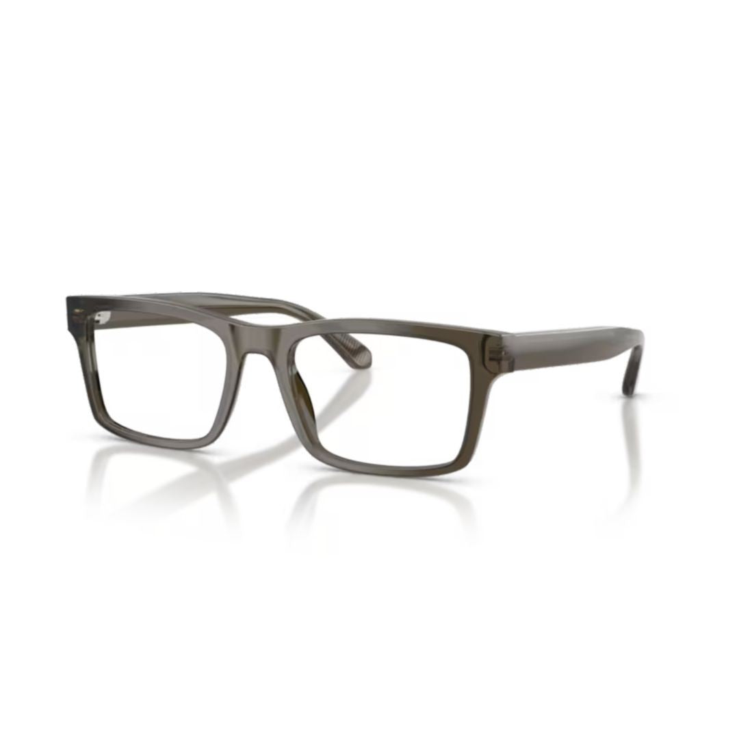 Emporio Armani 0Ea3254 Rectangular Eyeglasses In Translucent Smoky Grey Acetate