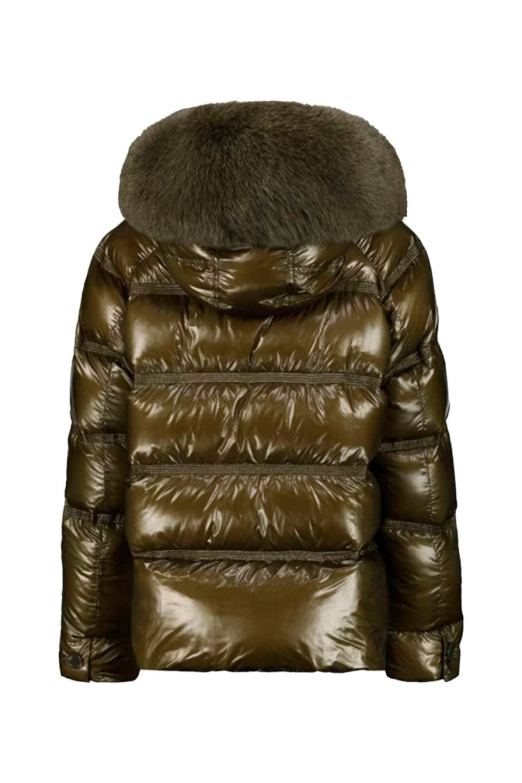 Peuterey Olive Green Glossy Hooded Polyamide Puffer Jacket