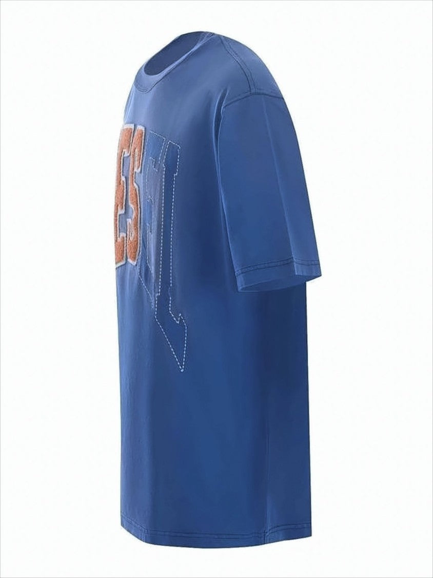 Diesel Crew Neck Graphic Blue T-Shirt