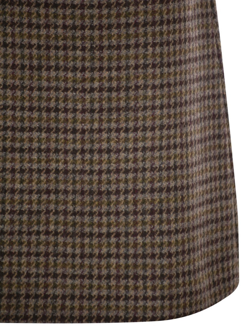 Max Mara Vata - Short Prince Of Wales Wool Skirt
