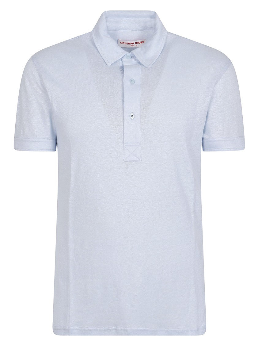 Orlebar Brown Short-Sleeve Linen Polo Shirt With Classic Collar