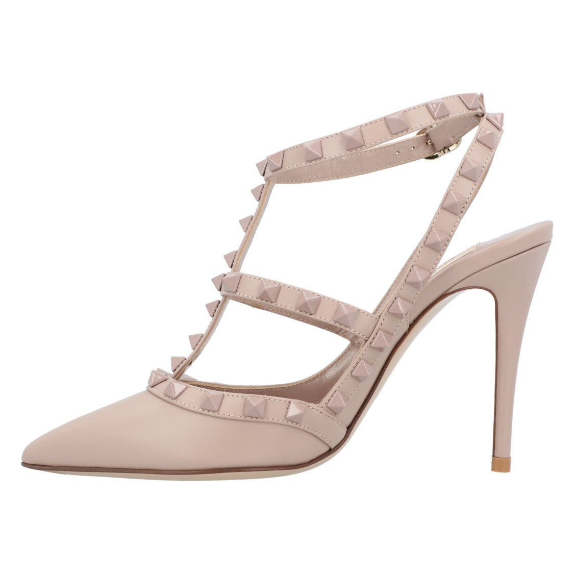 Valentino Pointed Toe Rockstud Pumps With Adjustable Ankle Strap