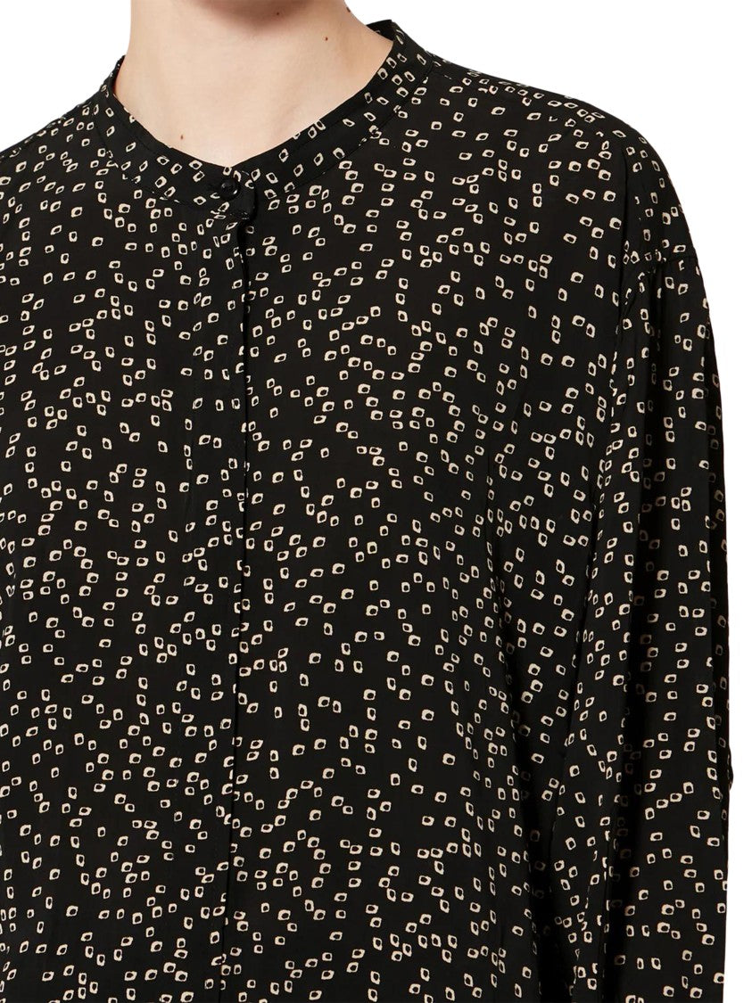 Isabel Marant Étoile Black Blouse With Scattered Square Dot Pattern