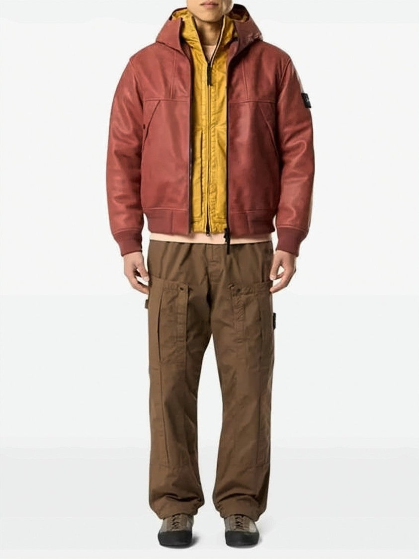 Stone Island Straight Brown Pants With Utility Pockets