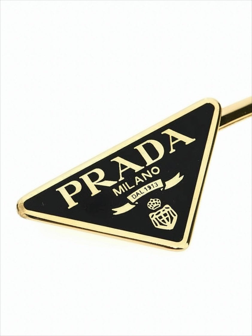 Prada Triangular Metal Hairpins With Gold-Tone Accents