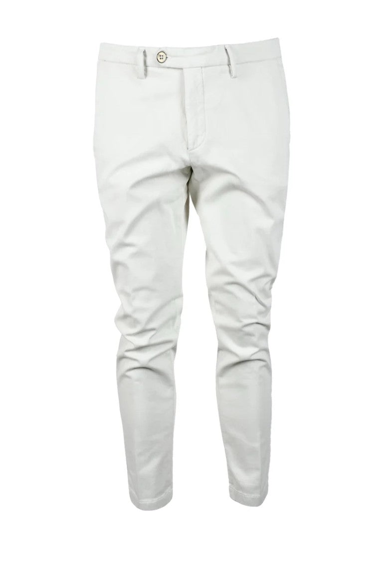 Michael Coal White Cotton-Blend Stretch Pants