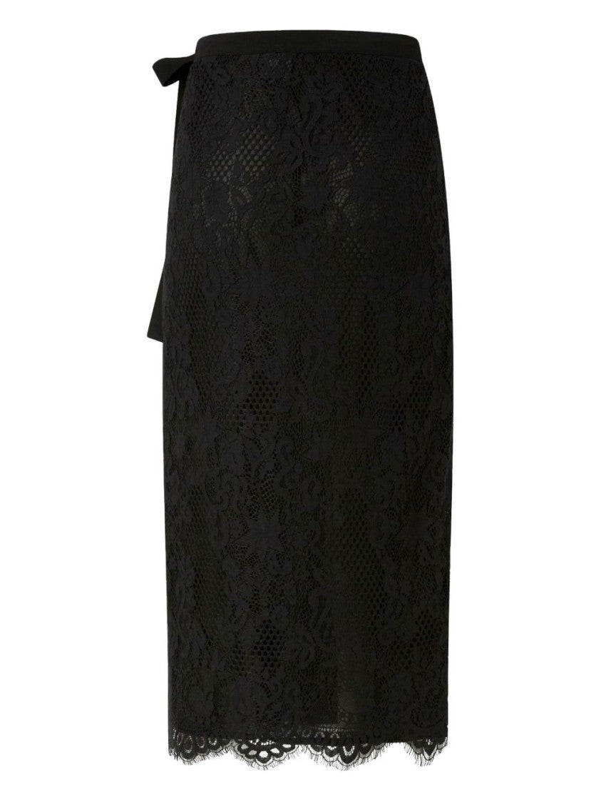 Pinko Midi Skirt With Delicate Lace Overlay