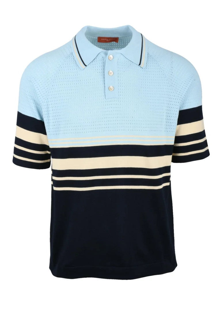 Daniele Fiesoli Knit Polo Shirt - Light Blue