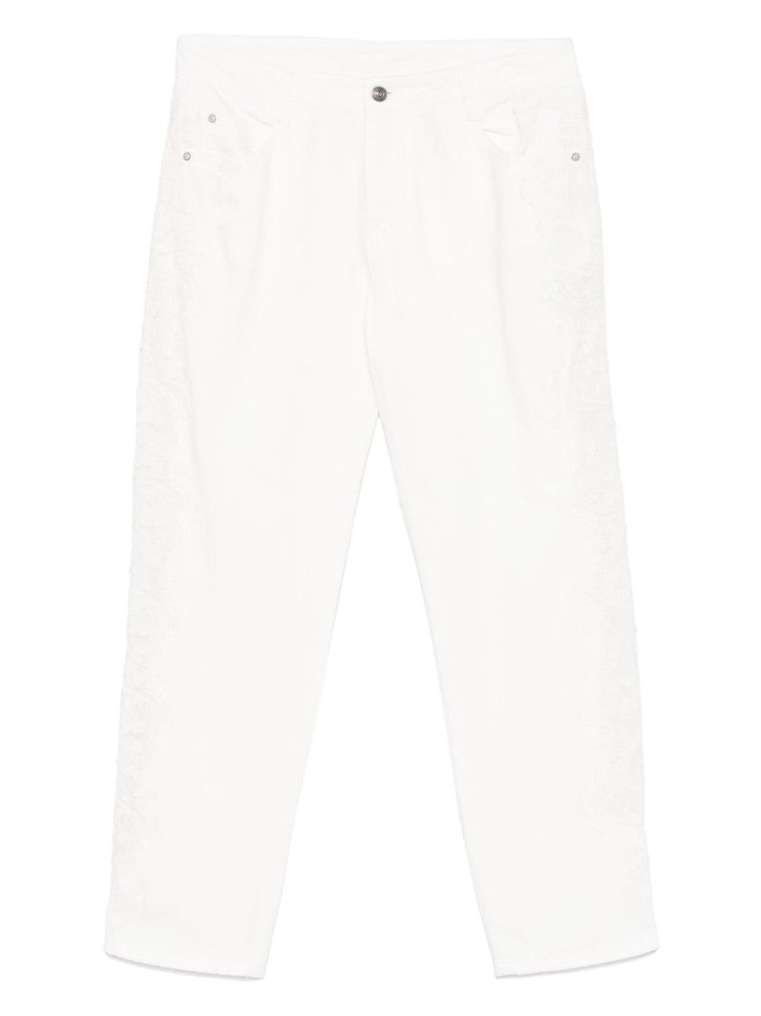 Ermanno Scervino White Trousers With Front Button Closure