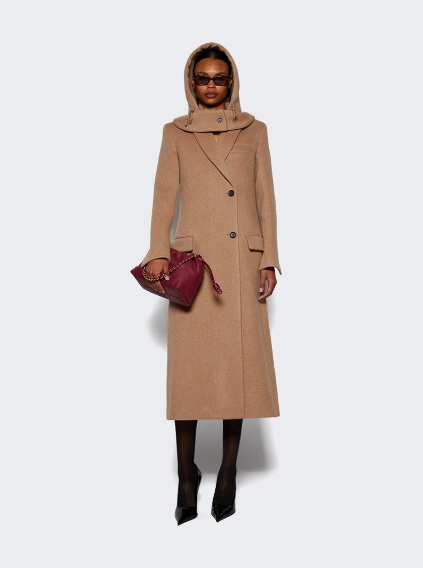 Proenza Schouler Reed Hooded Brushed Melange Wool Coat