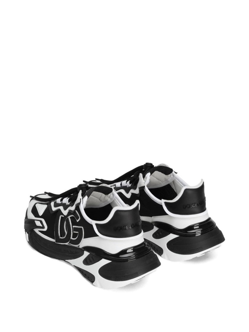 Dolce & Gabbana Panelled Leather Sneakers With Iconic Logo Patch