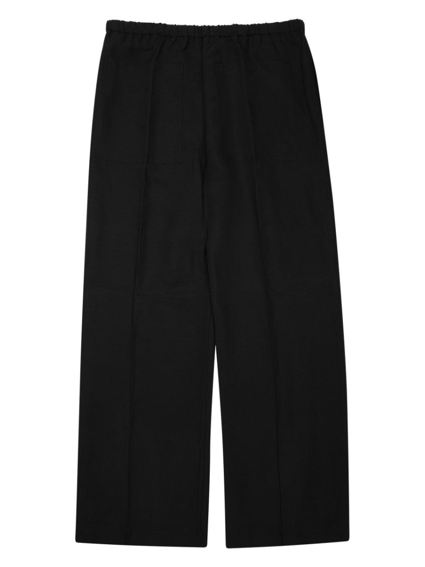 Totême Relaxed Wide-Leg Pants In Lyocell-Linen Blend